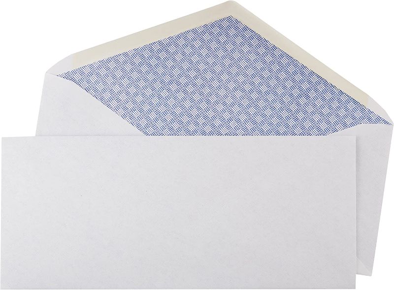 Photo 1 of Amazon Basics #10 Security Tinted Business Envelopes, Moisture Sealed, 4 1/8-Inch x 9 1/2 Inch - Pack of 500
