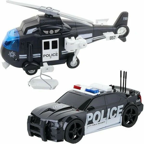 Photo 1 of Friction Powered Emergency Police Rescue Vehicles Toy Set---brand new factory sealed---
