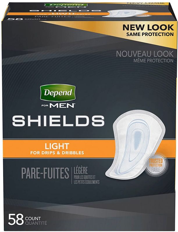 Photo 1 of 58 Count (1 Package) Depend Shields/Guard for Men Light Absorbency
