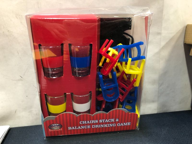 Photo 1 of "Drunken Chairs" Deluxe Chairs Stack & Balance Drinking Game with Storage Bag
