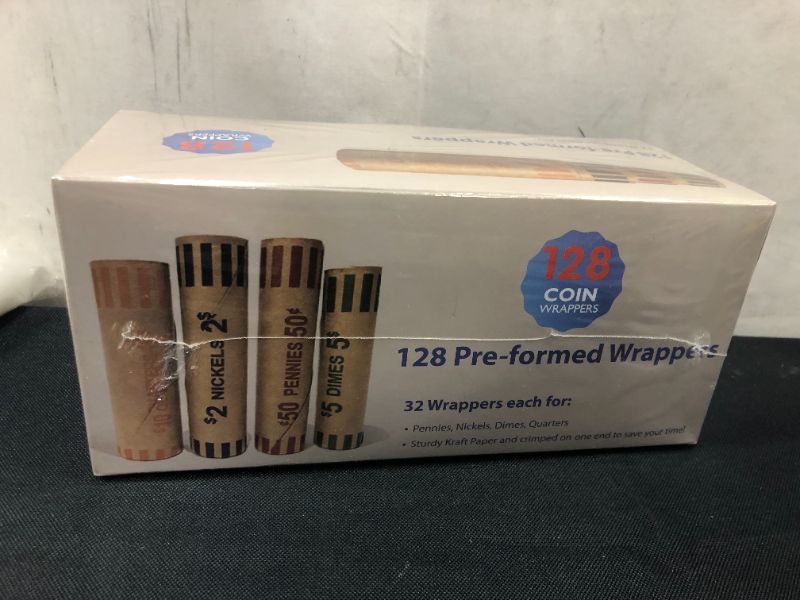 Photo 2 of 128 PRE-FORMED COIN WRAPPERS PAPER BANK NEW *
