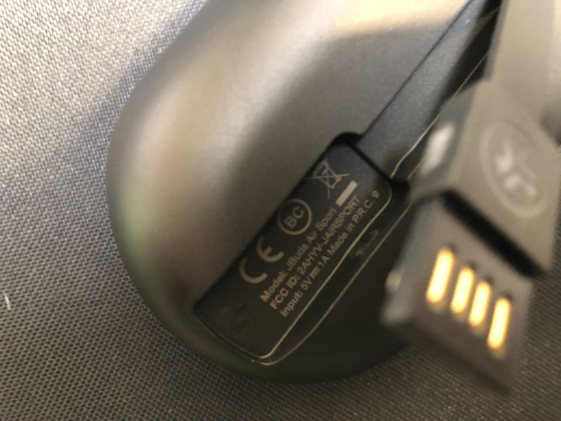 Photo 3 of (Renewed) JLAB Audio Jbuds Air True Wireless Signature Bluetooth Earbuds, Charging Case, Black, IP55 Sweat Resistance, Bluetooth 5.0 Connection
