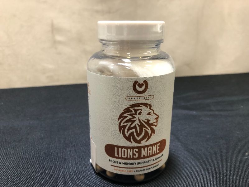 Photo 2 of  Lions Mane Mushroom Capsules - Max Strength 2100mg + BioPerine - Advanced Nootropic Brain Supplement for Memory & Focus + Immune System Booster - 90 Vegan Capsules EXP--01-2023
