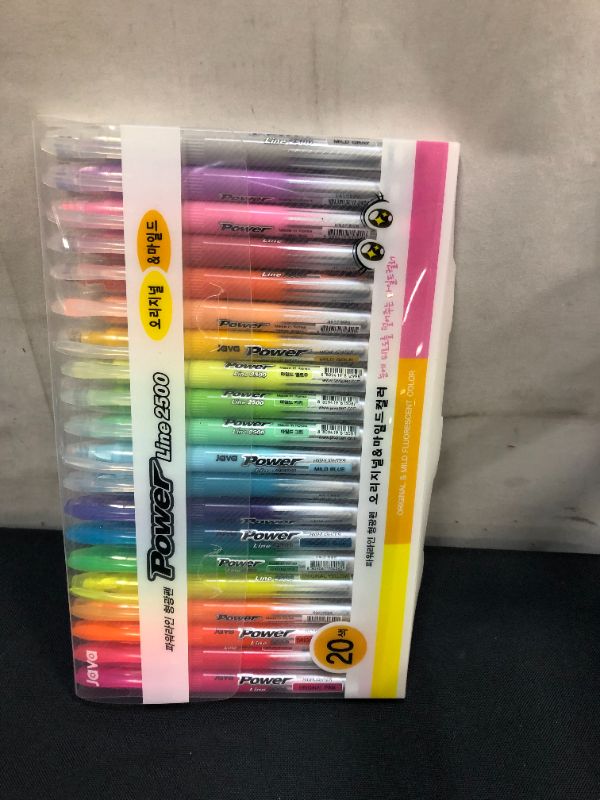 Photo 3 of 20 Colors Set - Java Highlighter Pen Power Line 2500 Mild Brilliant Markers Case
