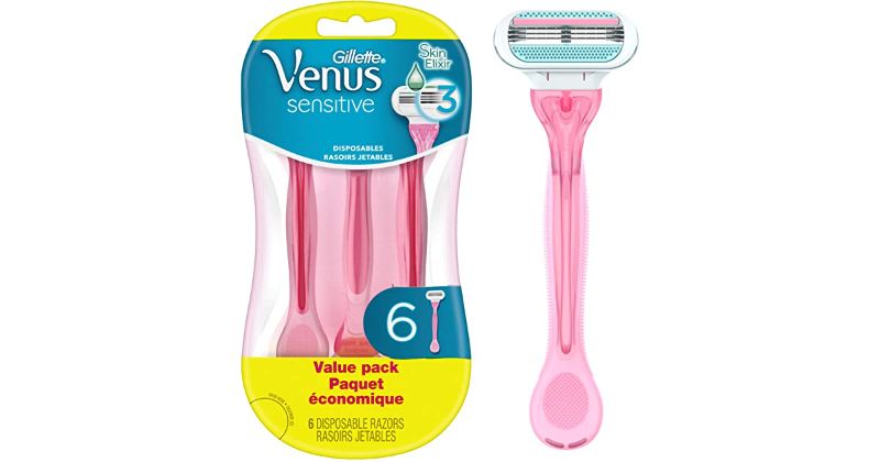 Photo 1 of 1 pack of 6 pcs Venus Sensitive Women's Disposable Razors
