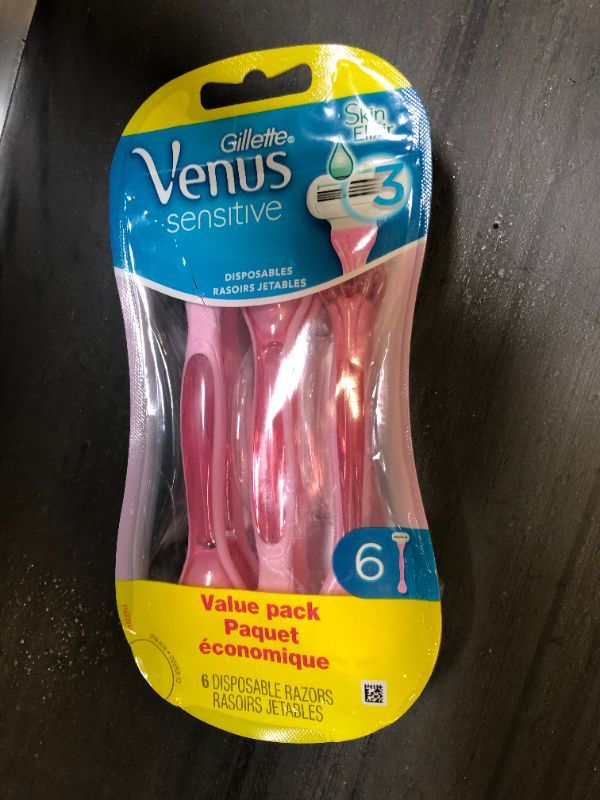 Photo 2 of 1 pack of 6 pcs Venus Sensitive Women's Disposable Razors
