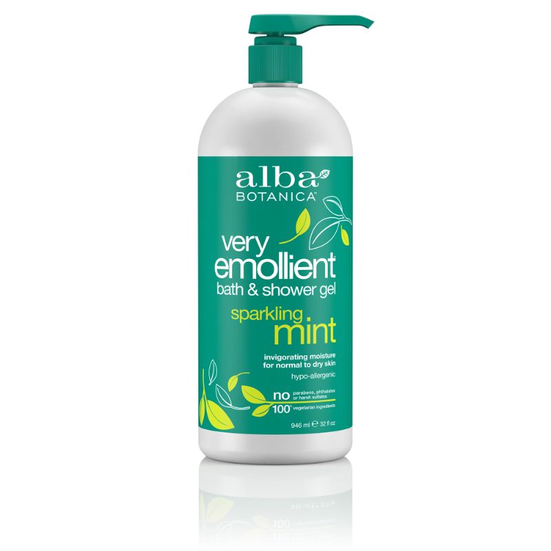 Photo 1 of Alba Botanica Very Emollient Bath & Shower Gel Sparkling Mint 32 Fl Oz
