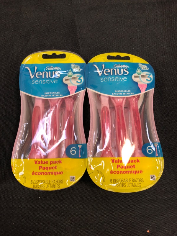 Photo 2 of 2 pack - Gillette Venus Sensitive Women's Disposable Razors - 6 Pack
