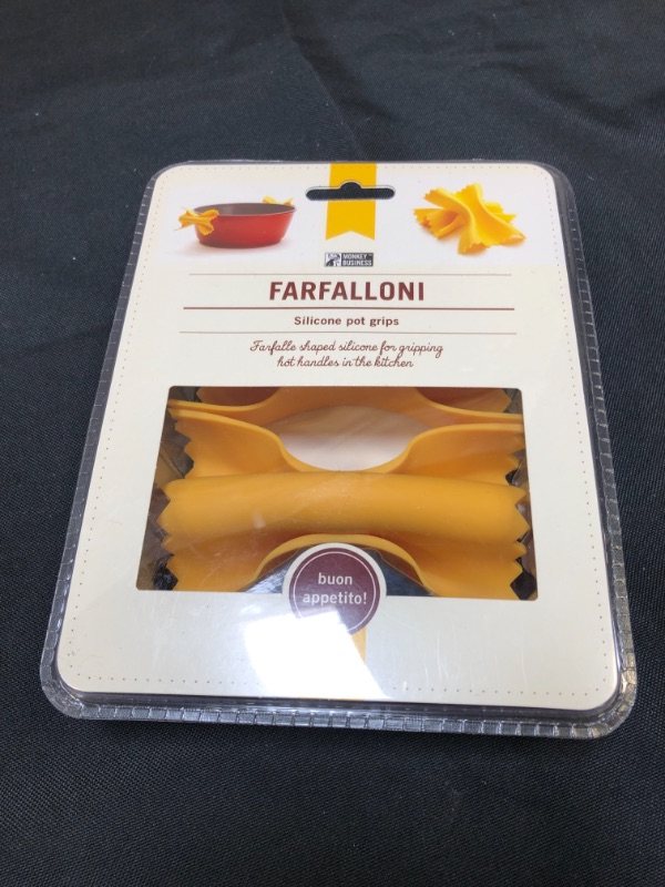 Photo 1 of Farfalloni-Shaped Pot Holders | Pot Holders for Kitchen Cookware | Silicone Oven Mitts | Fun Kitchen Gadgets | from a Collection of Different Pasta-Shaped Unique Kitchen Gadgets | by Monkey Business
