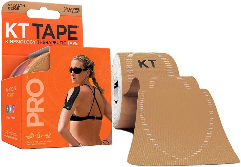 Photo 1 of KT Tape Pro Synthetic Kinesiology Therapeutic Sports Tape, 20 Precut, 10” Strips
