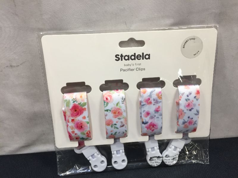 Photo 3 of Baby Pacifier Clip Leash Teether Soother Toy Holder Floral Pack of 4 STADELA
