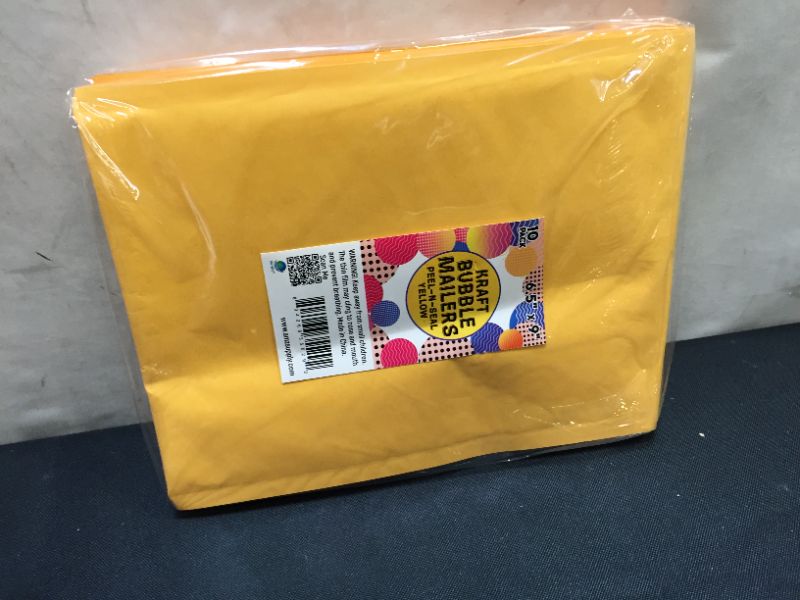 Photo 2 of 10 Pack Yellow Kraft Bubble Mailers 6.5? x 9? #0 Self Sealing Cushion Paper Padded Envelopes
