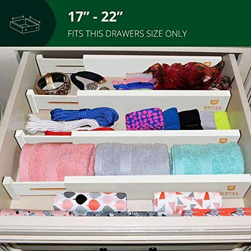 Photo 1 of Adjustable Bamboo Drawer Dividers Organizers - Expandable Drawer Organization...
