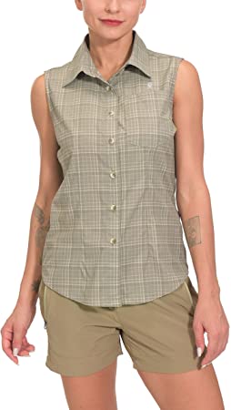 Photo 1 of Little Donkey Andy Women’s Quick-Dry Sleeveless Shirt, UPF 50 Sun Protection Plaid Shirts for Hiking Travel MEDIUM