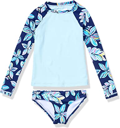 Photo 1 of Girl size 8 Long Sleeve Two Piece Swim Rash Guard Set, 