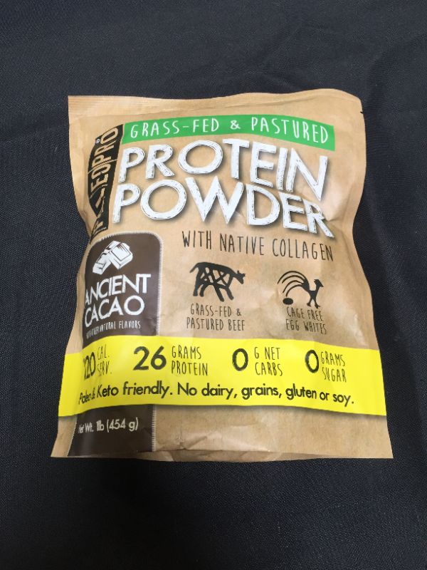 Photo 2 of PaleoPro Protein Powder, Ancient Cacao, Gluten Free, Dairy Free, 15 Servings, 1lb/454g EXP 10/2023