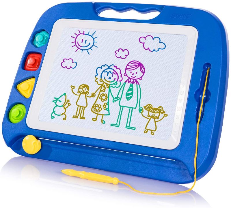 Photo 1 of SGILE Magnetic Drawing Board for Kids, Large Doodle Board, Sketch Pad, Blue
