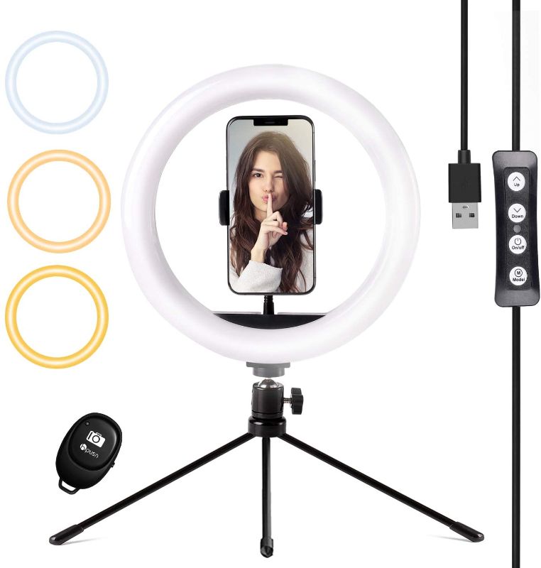 Photo 1 of hqoon 10" desktop ring light mit stativ