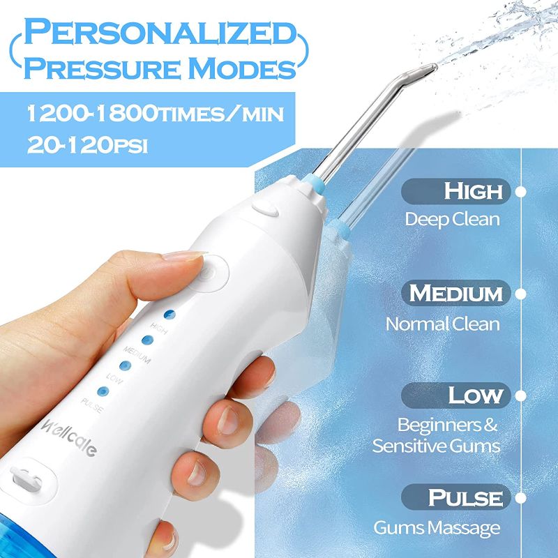 Photo 1 of Cordless Advanced Water Flosser, Wellcale Rechargeable IPX7 Waterproof Powerful Battery Life Portable Flosser with Travel Bag and 7 Tips- for Teeth, Gums, Braces, Dental Care- Dentist Recommended

