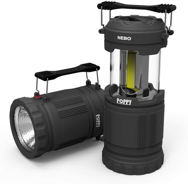Photo 1 of NEBO Poppy Powerful 300 Lumen Lantern & Spot Light | Rubberized Impact- Resistant Body With Adjustable Handle | Black
