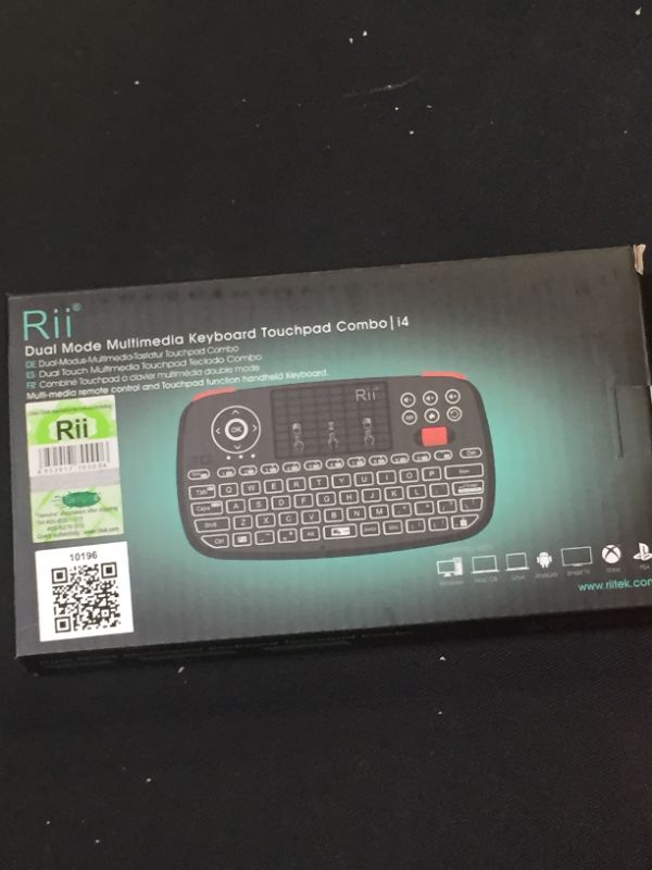 Photo 2 of Rii i4 Mini Bluetooth Keyboard with Touchpad, Backlit Portable Wireless Keyboard with 2.4G USB Dongle for Smartphones, PC, Tablet, TV Box, Android, Windows, Mac
