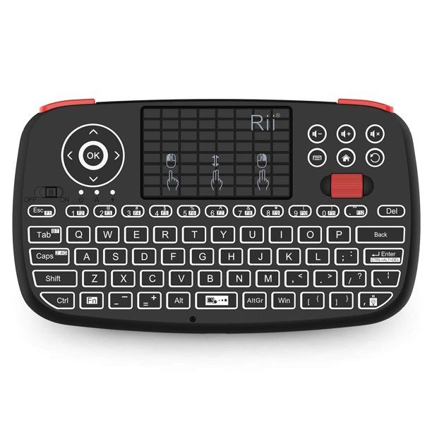 Photo 1 of Rii i4 Mini Bluetooth Keyboard with Touchpad, Backlit Portable Wireless Keyboard with 2.4G USB Dongle for Smartphones, PC, Tablet, TV Box, Android, Windows, Mac
