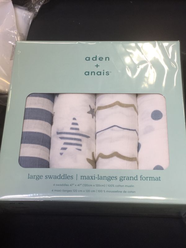 Photo 1 of aden + anais Swaddle Blanket, Boutique Muslin Blankets for Girls & Boys, Baby Receiving Swaddles, Ideal Newborn & Infant Swaddling Set, Perfect Shower Gifts, 4 Pack, Rock Star
