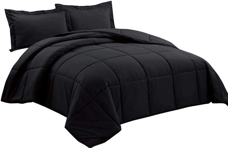 Photo 1 of Chezmoi Collection 2-Piece Down Alternative Comforter Set (Twin, Black)
