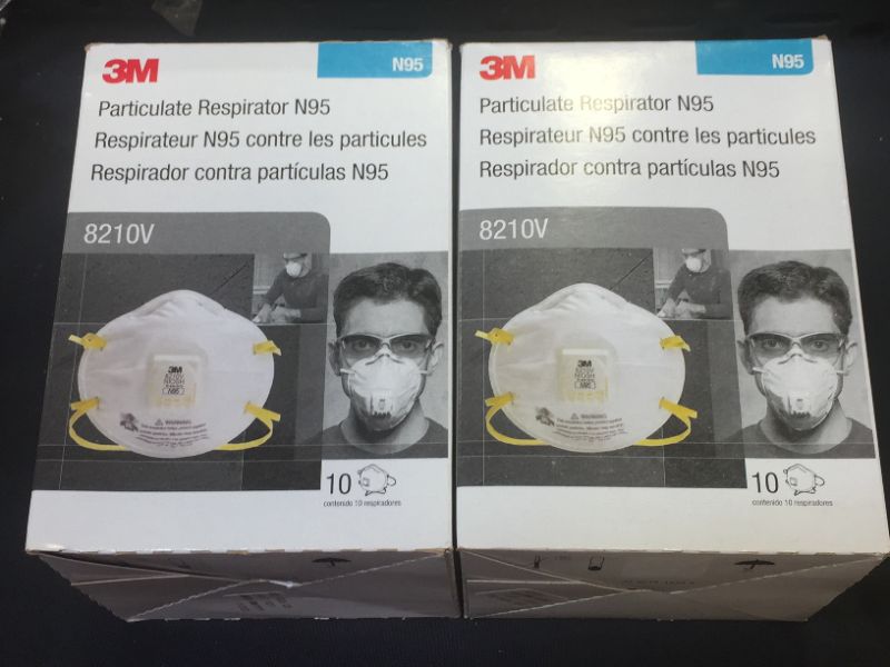 Photo 2 of 3M Particulate Respirator 8210V, N95, Cool Flow Valve, 10/Box 2 packs
