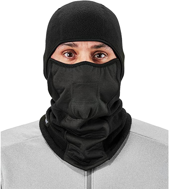 Photo 1 of Ergodyne N-Ferno 6823 Balaclava Ski Mask, Wind-Resistant Face Mask, Hinged Design, Each, Black
