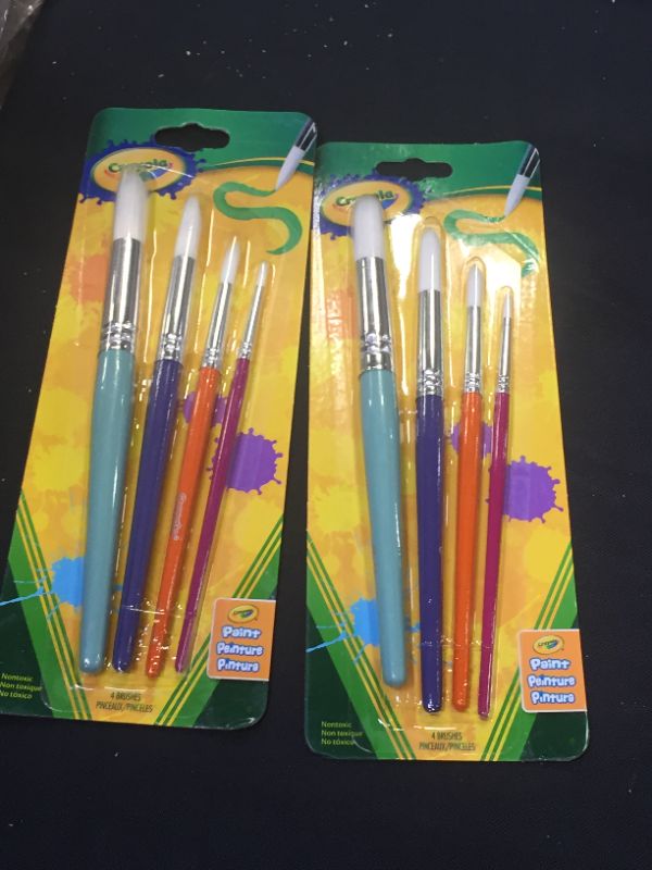 Photo 2 of Crayola Kids Paint Brushes, 4 Count 2 pack