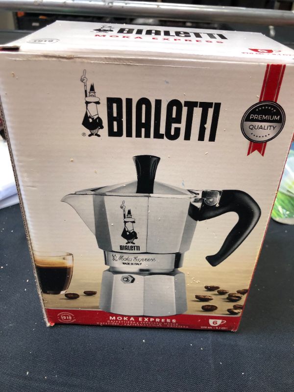 Photo 2 of Bialetti - Moka Express: Iconic Stovetop Espresso Maker, Makes Real Italian Coffee, Moka Pot 3 Cups (4.3 Oz - 130 Ml), Aluminium, Silver
