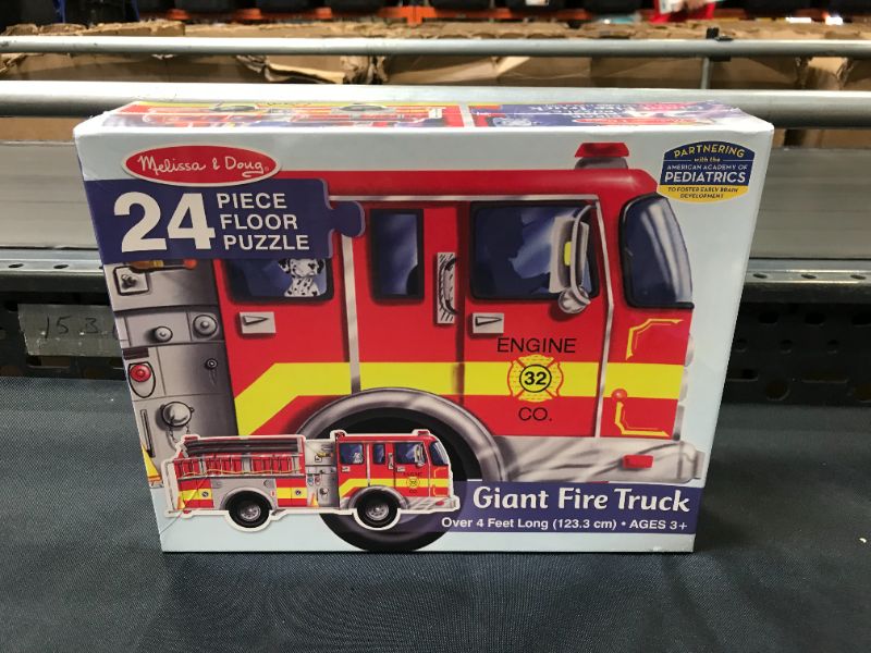 Photo 2 of Melissa & Doug Fire Truck Jumbo Jigsaw Floor Puzzle (24 pcs, 4 feet long)
