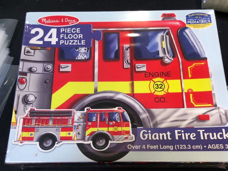 Photo 4 of Melissa & Doug Fire Truck Jumbo Jigsaw Floor Puzzle (24 pcs, 4 feet long)
