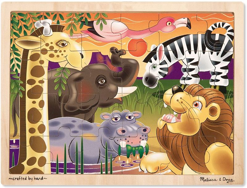 Photo 1 of Melissa & Doug African Plains Safari Wooden Jigsaw Puzzle With Storage Tray (24 pcs)
