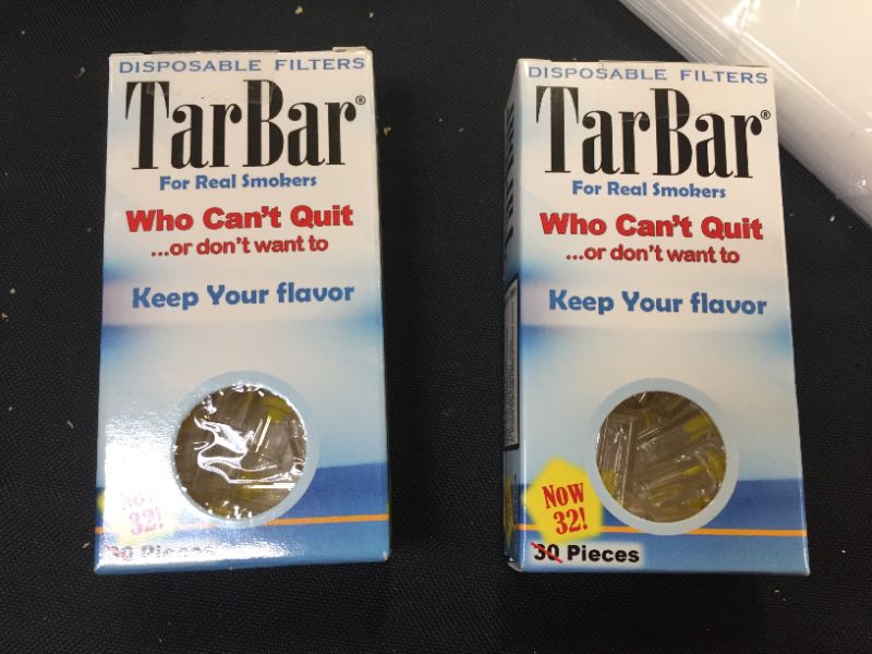 Photo 2 of 2 pack TarBar Cigarette Filters Box of 32 Filters

