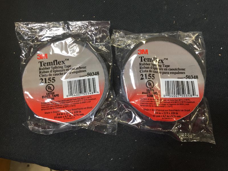 Photo 2 of 2 pack 3M 2155 Rubber Splice Tape, 3/4 in x 22 ft
