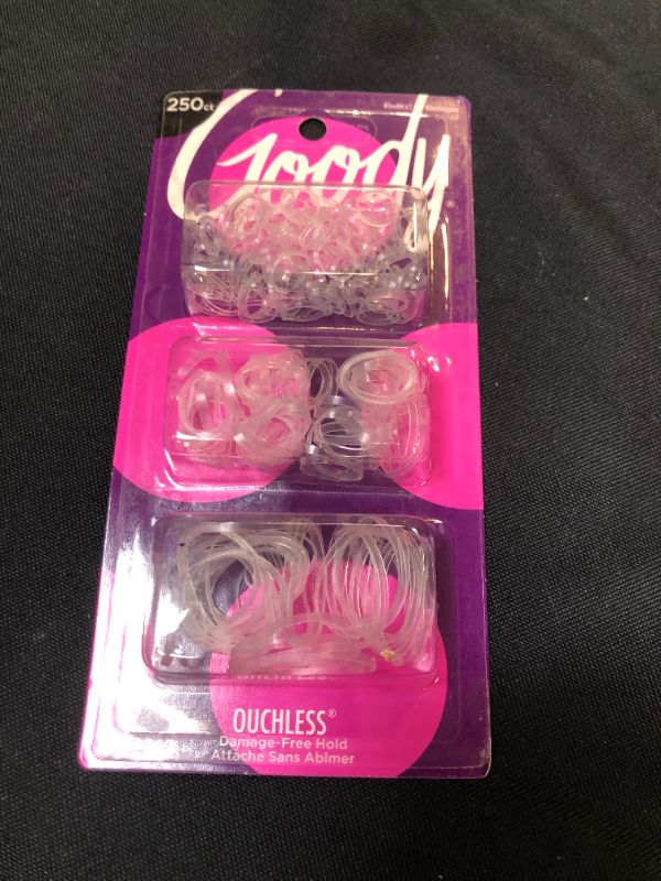 Photo 2 of GOODY Ouchless Womens Polyband Elastic Hair Tie - 250 Count, Clear - Fine Hair - Hair Accessories to Style With Ease and Keep Your Hair Secured - Perfect for Fun and Unique Hairstyles - Pain-Free
