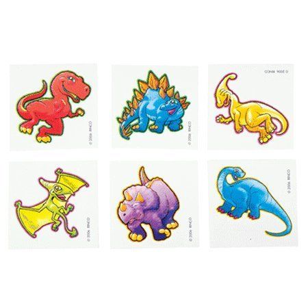 Photo 1 of 2 packs Cute Prehistoric Dinosaur Tattoos - 144 pcs
