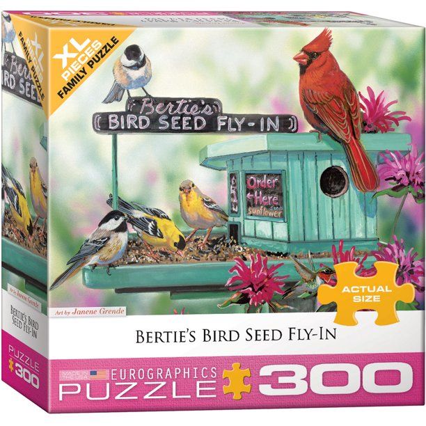 Photo 1 of EuroGraphics Bertie's Bird Seed Fly-in Puzzle (300-Piece), Multicolor
