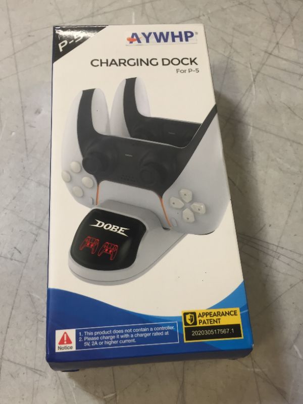 Photo 1 of Newest Charger Stand for PS5 DualSense Controller, AYWHP Dual USB Type C PS5 Controller Charger Station with LED Indicator, Charging Dock for Playstation 5 / PS5/ Controller , White
