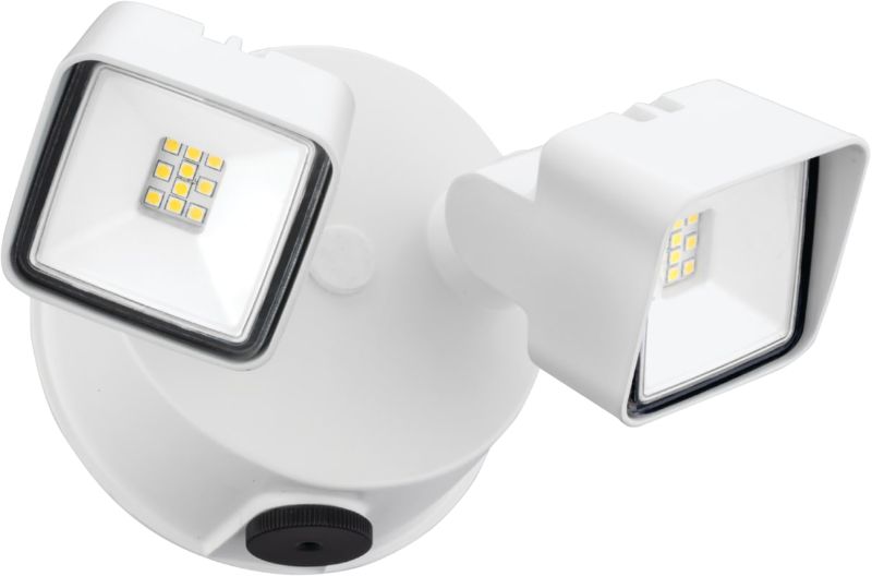 Photo 1 of Lithonia Lighting Twin Head Dusk to Dawn Adjustable Outdoor Integrated LED Security Light, Square White, Gen 2
