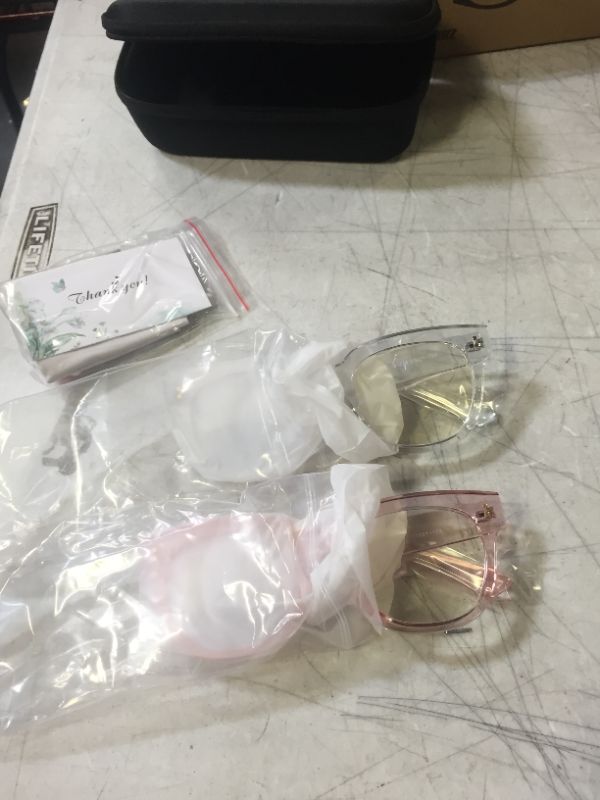 Photo 1 of BLUE LIGHT BLOCKING GLASSES 2 PACK PINK AND TRANSPARENT