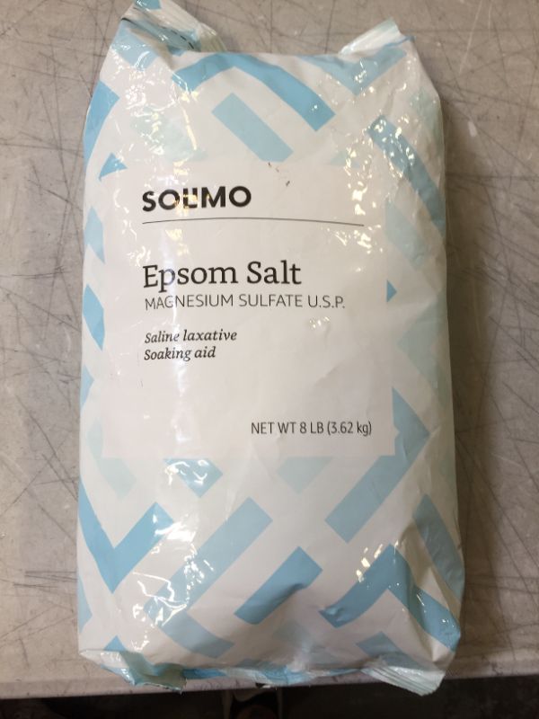 Photo 2 of Amazon Brand - Solimo Epsom Salt Soak, Magnesium Sulfate USP, 8 Pound 8 Pound (Pack of 1)