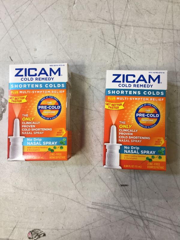 Photo 1 of Set of 2 Zicam Cold Remedy No Drip Nasal Spray 0.5 Oz