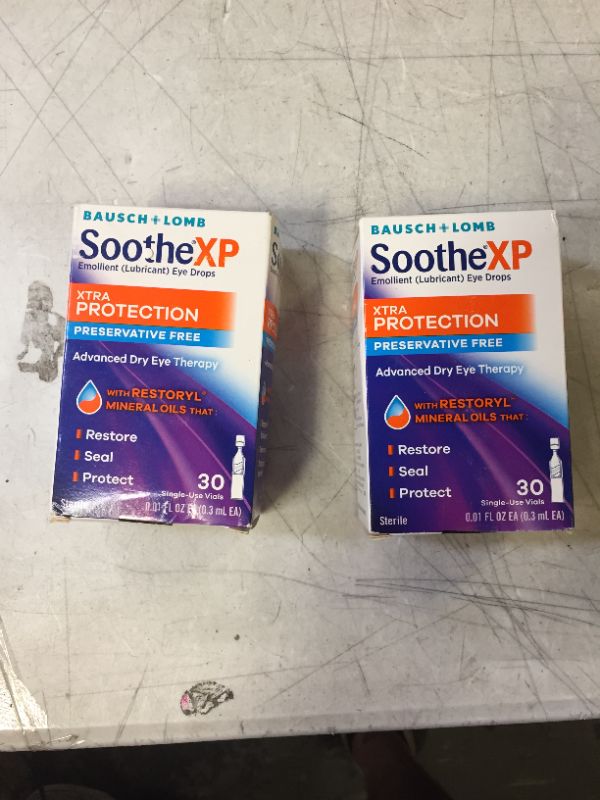 Photo 1 of Set of 2 Bausch + Lomb Soothe XP Xtra Protection Eye Drops Preservative Free 30 Each by Bausch and Lomb