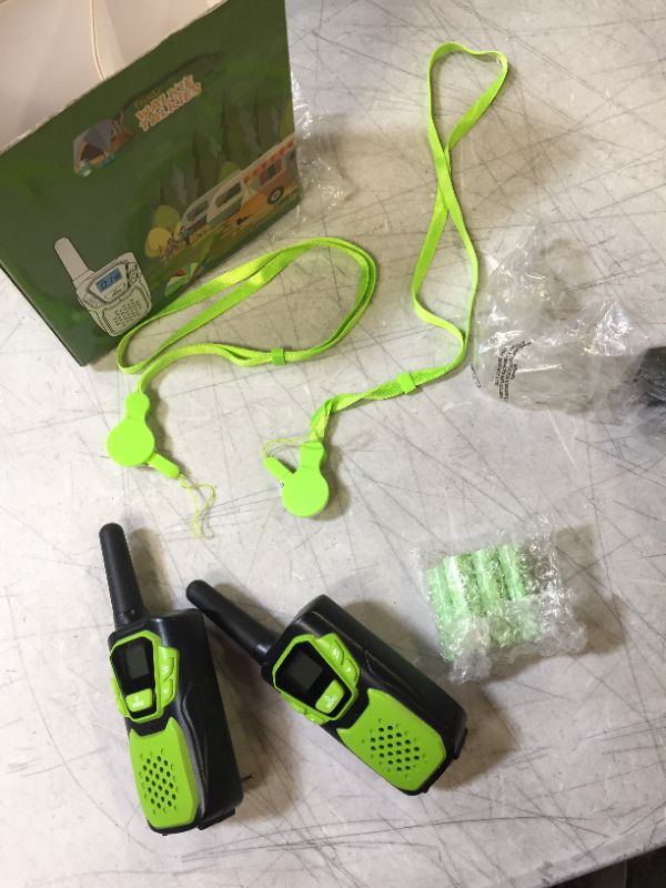 Photo 2 of Walkie Talkie set with pull lanyards and extra batteries