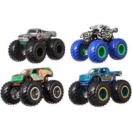 Photo 1 of Hot Wheels Monster Trucks 1:64 4-Pack Assortment, One Size , Hw Monster Truck4 PACK 