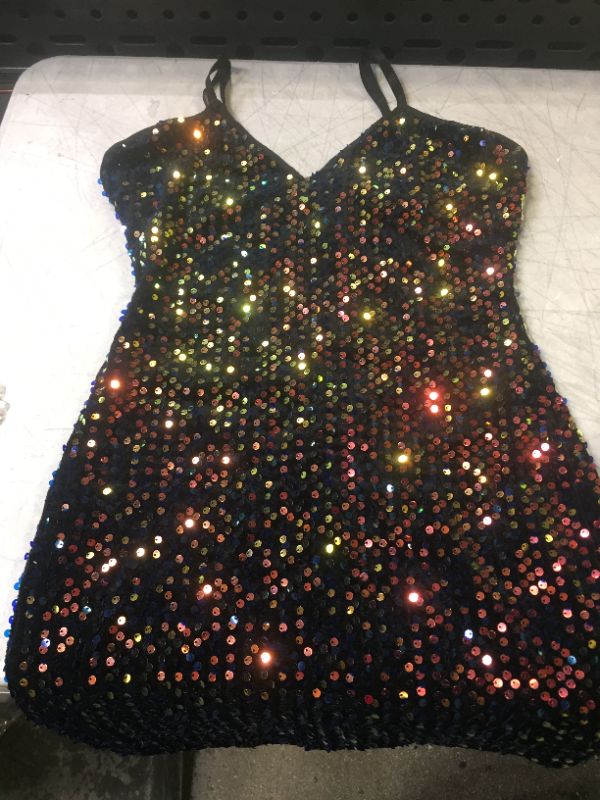 Photo 1 of BLACK IRIDESCENT SEQUIN DRESS SIZE S