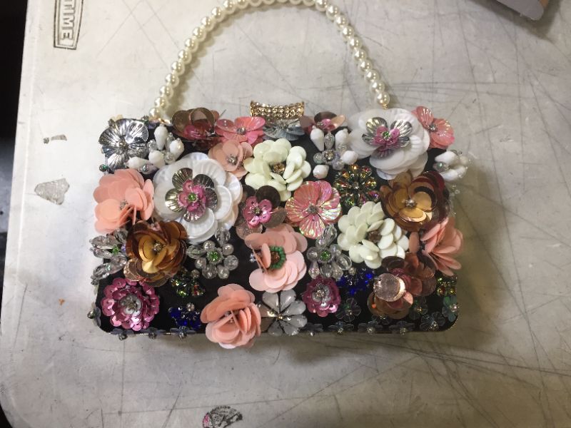 Photo 2 of Black Floral Clutch bag 